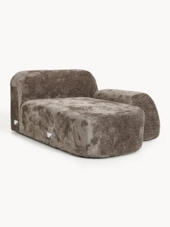 Modulo angolare chaise longue in teddy bouclé Wolke
