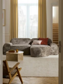 Modulo angolare chaise longue in teddy bouclé Wolke