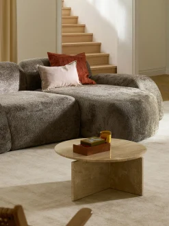 Modulo angolare chaise longue in teddy bouclé Wolke