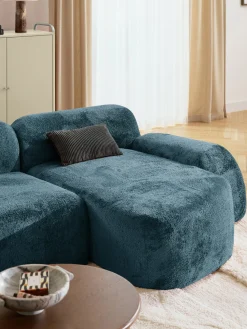 Modulo angolare chaise longue in teddy bouclé Wolke