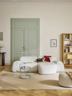 Modulo angolare chaise longue in teddy bouclé Wolke
