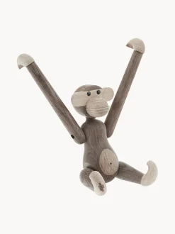 Oggetto decorativo di design in legno di quercia Monkey, alt. 19 cm