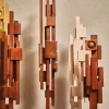 Oggetto decorativo fatto a mano in legno di teak Skyline