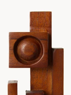 Oggetto decorativo fatto a mano in legno di teak Skyline