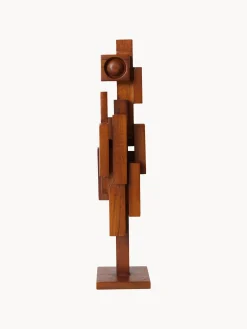 Oggetto decorativo fatto a mano in legno di teak Skyline
