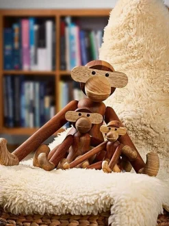 Oggetto decorativo in legno di teak fatto a mano Monkey