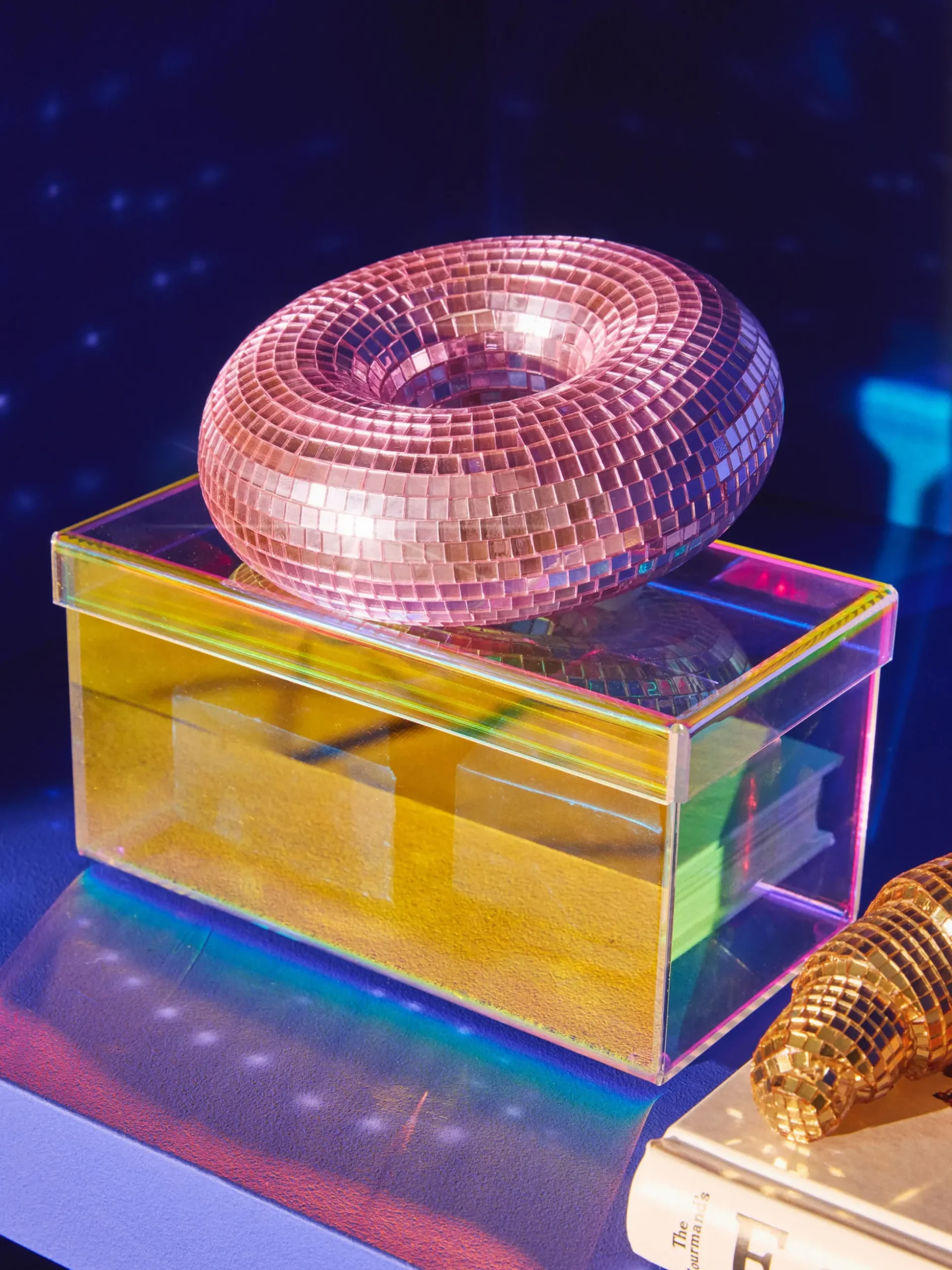 Oggetto decorativo scintillante Disco Donut