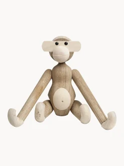 Oggetto decorativo di design in legno di quercia Monkey, Alt. 19 cm