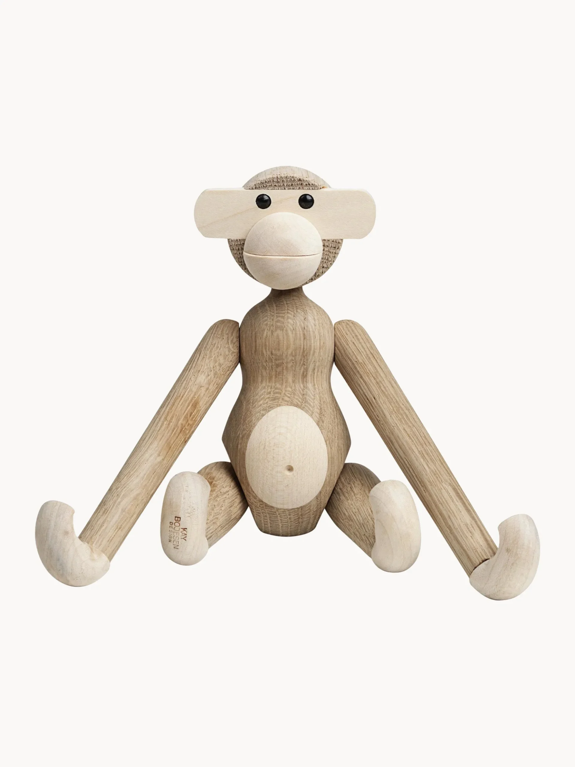 Oggetto decorativo di design in legno di quercia Monkey, Alt. 19 cm