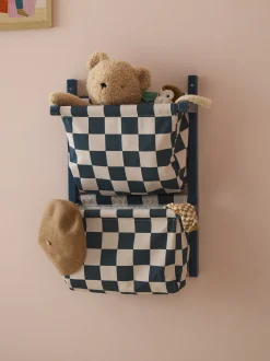 Organizer da parete per bambini Check Teal