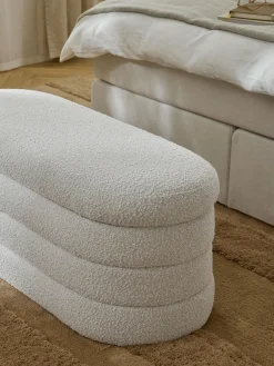 Panca imbottita in bouclé con vano contenitore Alto