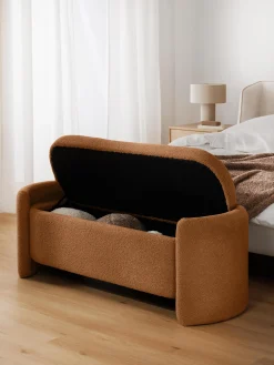 Panca imbottita in teddy con contenitore Benji