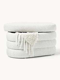 Panca piccola imbottita in bouclé con vano contenitore Alto