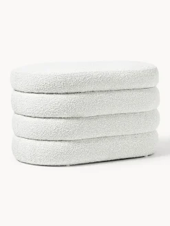 Panca piccola imbottita in bouclé con vano contenitore Alto