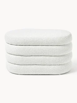 Panca piccola imbottita in bouclé con vano contenitore Alto