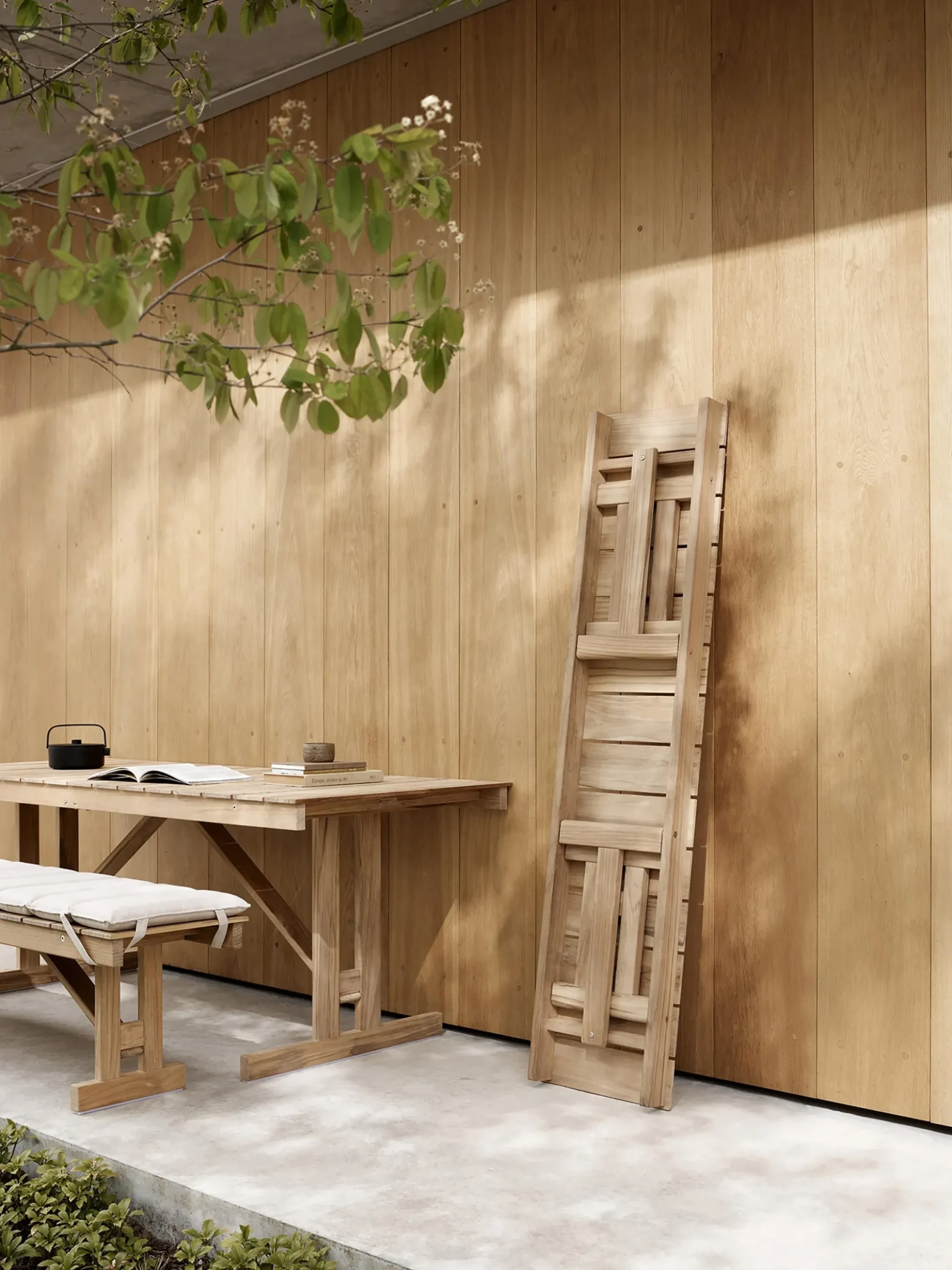 Panca pieghevole da giardino in legno di teak BM1871