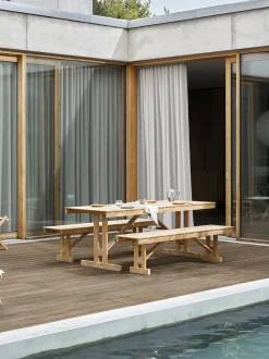 Panca pieghevole da giardino in legno di teak BM1871