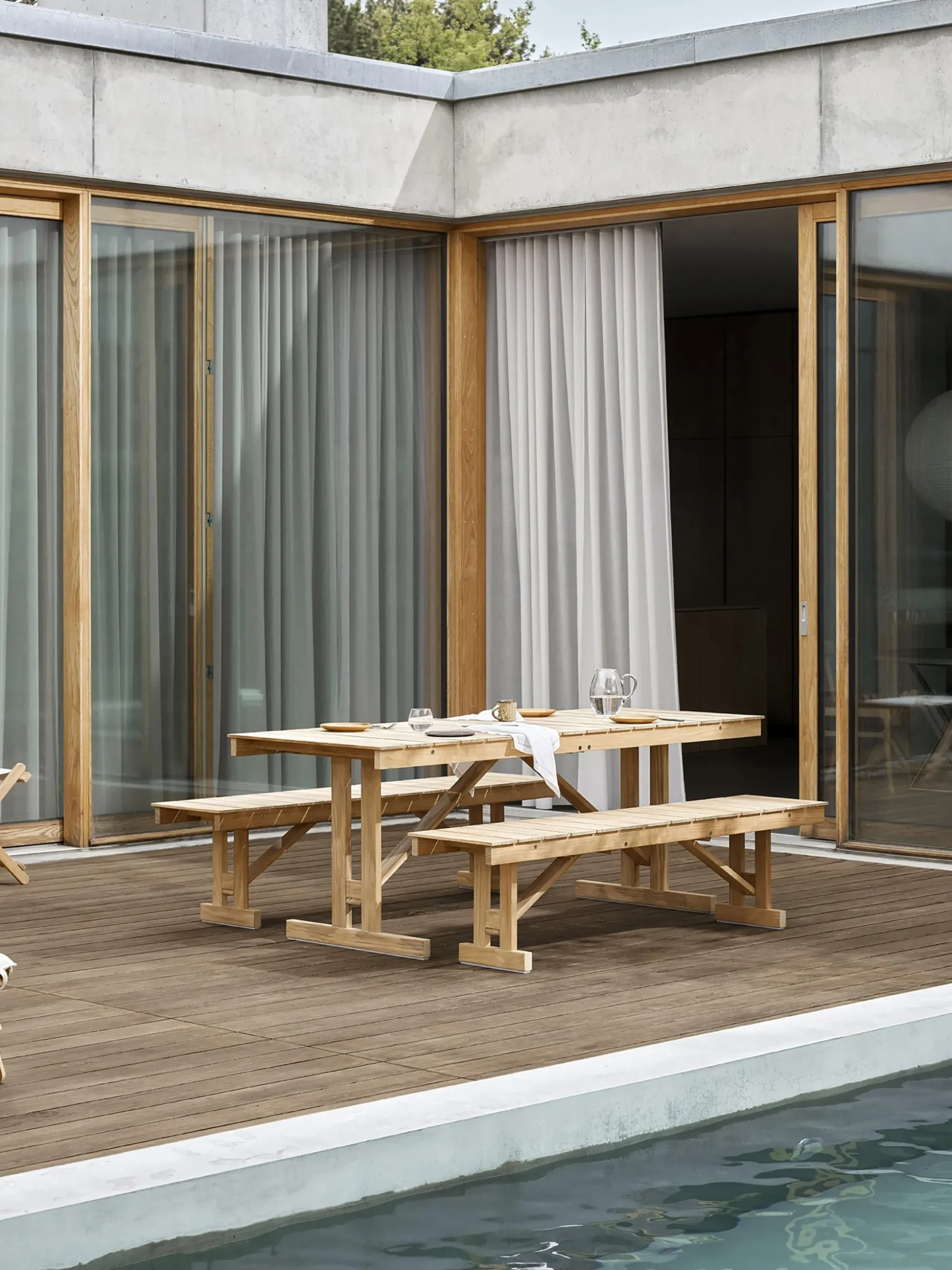 Panca pieghevole da giardino in legno di teak BM1871