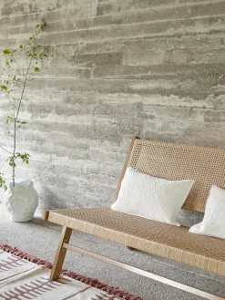 Panca da giardino con intreccio in plastica effetto legno Palina