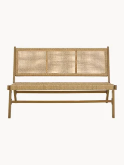 Panca da giardino con intreccio in plastica effetto legno Palina
