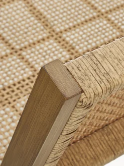 Panca da giardino con intreccio in plastica effetto legno Palina