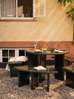Panca da giardino curva Deya