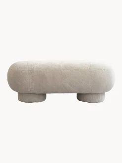 Panca fatta a mano con rivestimento in pelle di pecora Big