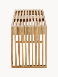 Panca in legno di teak fatta a mano Rib