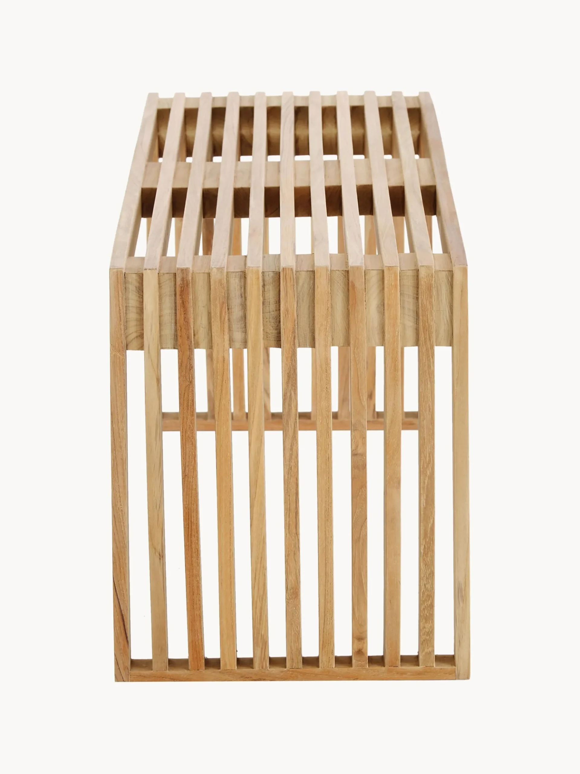 Panca in legno di teak fatta a mano Rib