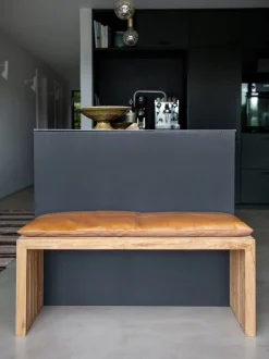Panca in legno di teak fatta a mano Rib