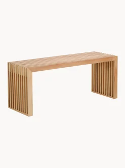 Panca in legno di teak fatta a mano Rib
