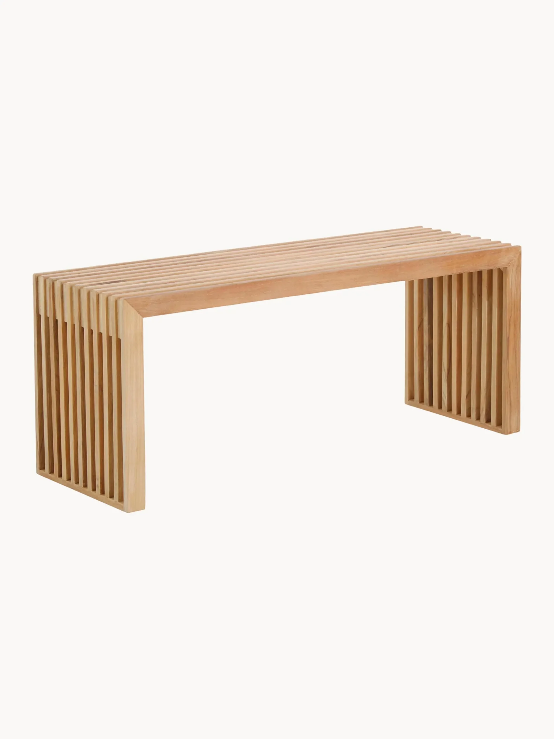 Panca in legno di teak fatta a mano Rib