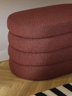 Panca piccola imbottita in bouclé con vano contenitore Alto