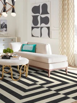 Passatoia a pelo corto lavabile Op Art by Jonathan Adler