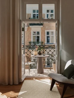 Passatoia da interno-esterno tessuta a mano con motivo a rombi vintage Rika