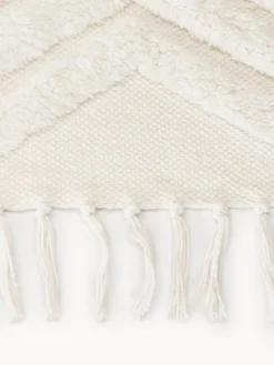 Passatoia in cotone tessuta a mano con struttura in rilievo Ziggy