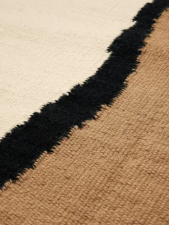 Passatoia kilim in lana tessuta a mano con frange Soil