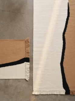 Passatoia kilim in lana tessuta a mano con frange Soil