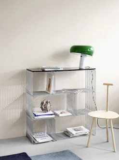 Piano in marmo per sistema di scaffali modulari Panton Wire Extended, larg. 70 cm