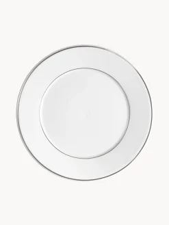 Piatti da colazione fatti a mano in porcellana con bordo in platino dipinto a mano Vitruv 2 pz