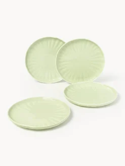 Piatti piani in porcellana con rilievo Sali 4 pz
