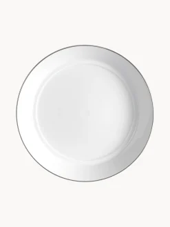 Piatti fondi fatti a mano in porcellana con bordo in platino dipinto a mano Vitruv 2 pz