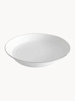 Piatti fondi fatti a mano in porcellana con bordo in platino dipinto a mano Vitruv 2 pz
