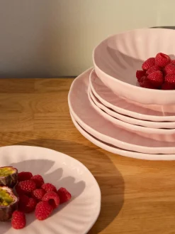 Piatti fondi in porcellana con rilievo Sali 4 pz