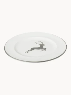 Piatto da dessert fatto a mano Gourmet Grauer Hirsch