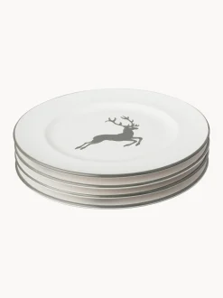 Piatto da dessert fatto a mano Gourmet Grauer Hirsch