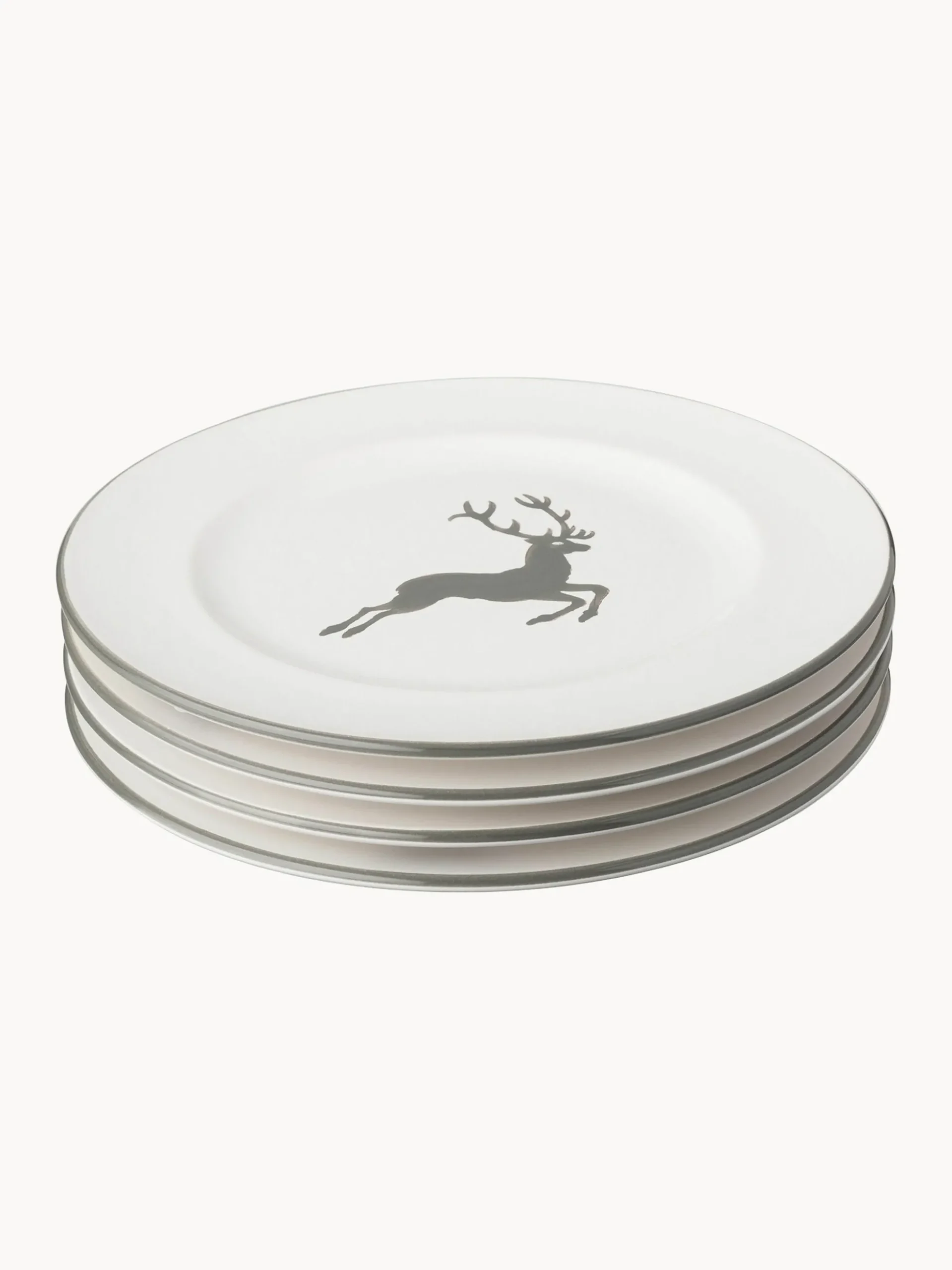 Piatto da dessert fatto a mano Gourmet Grauer Hirsch