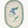 Piatto da portata dipinto a mano Indigo Flora