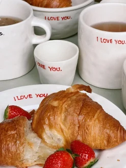Piatto colazione dipinto a mano I Love You
