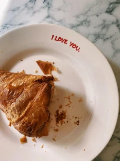 Piatto colazione dipinto a mano I Love You